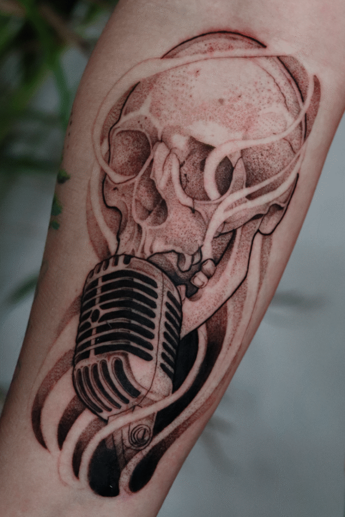 calavera craneo Blackwork Tattoo